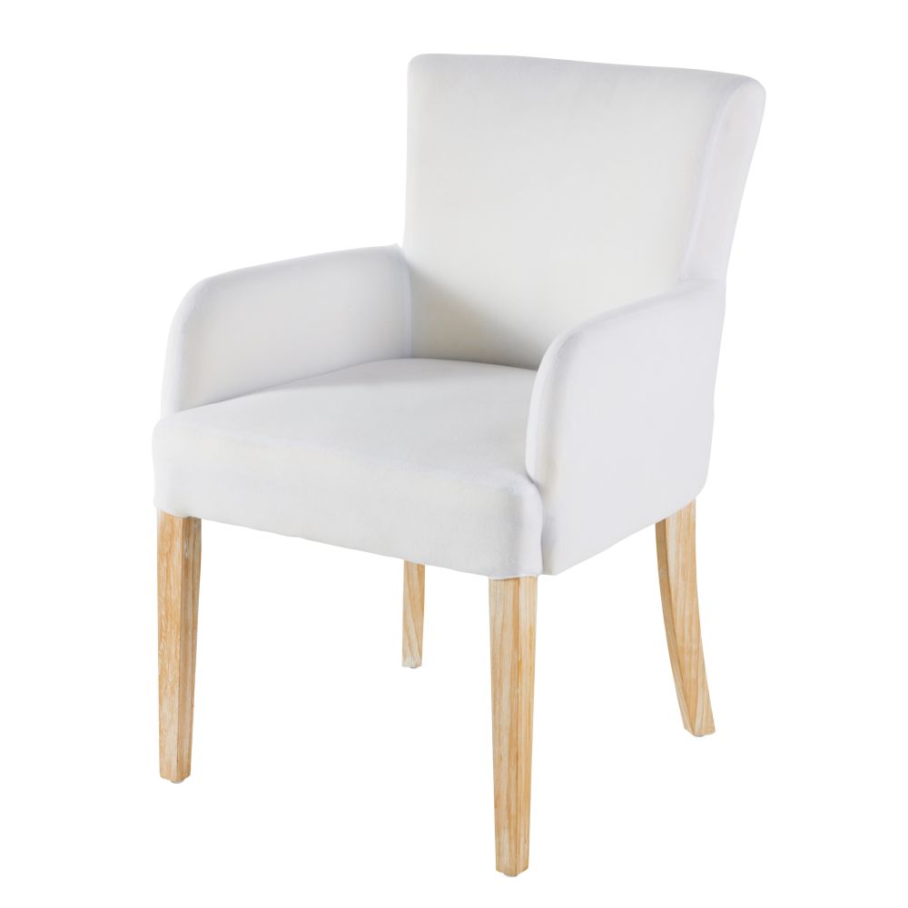 Fauteuil Ã  housser blanc pieds en pin