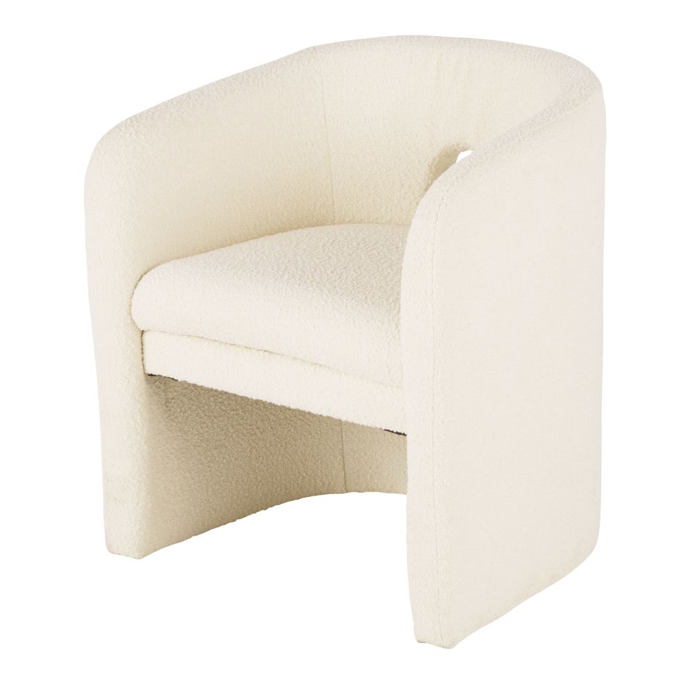 Fauteuil de table bouclettes blanches