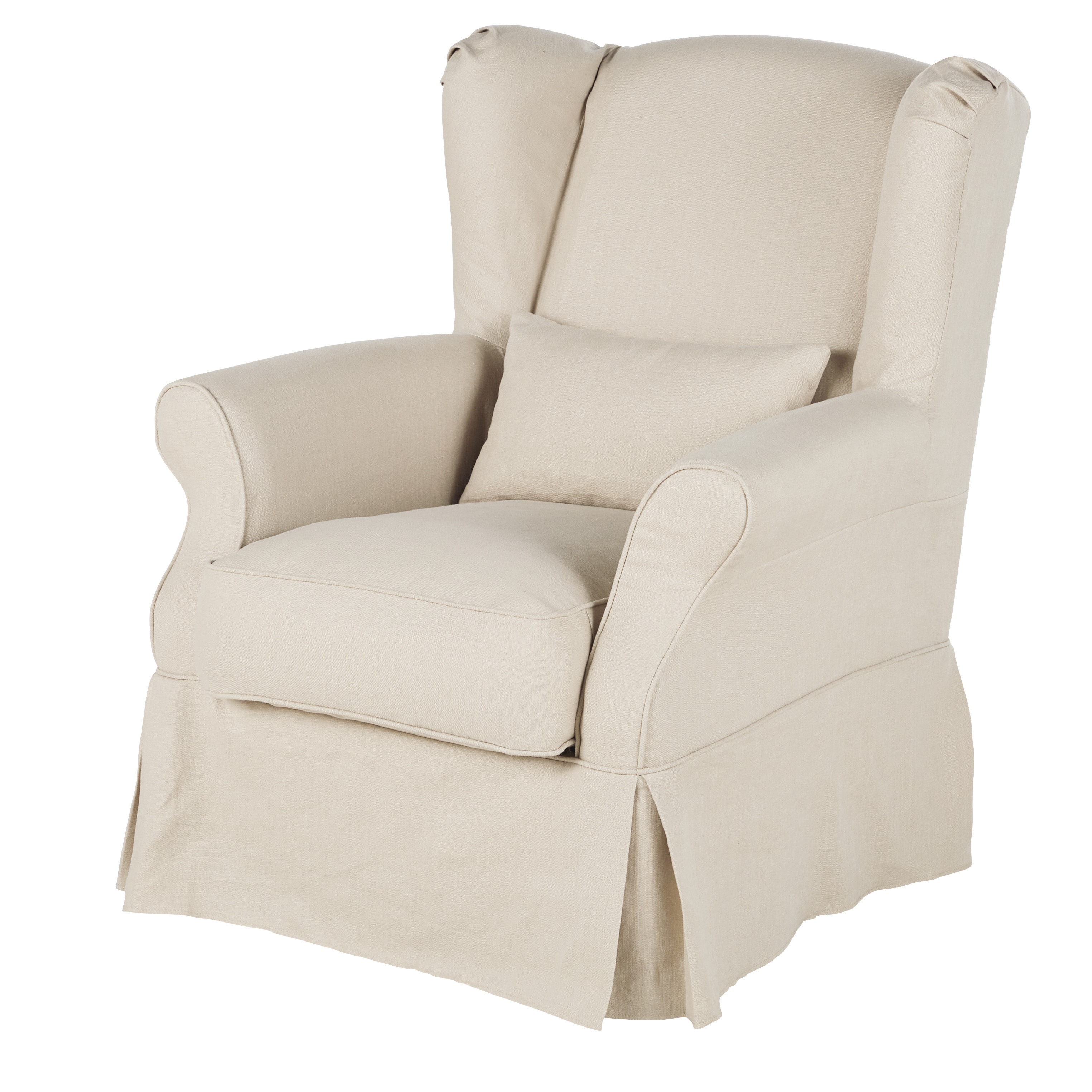Fauteuil en lin beige