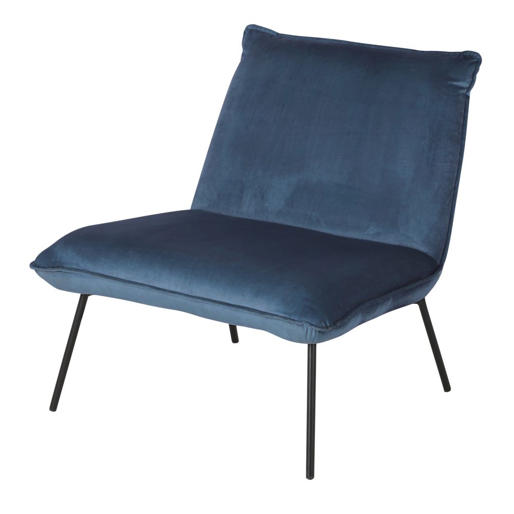 Fauteuil en velours bleu Fauteuil en velours bleu