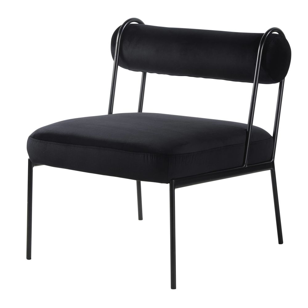 Fauteuil en velours noir Fauteuil en velours noir