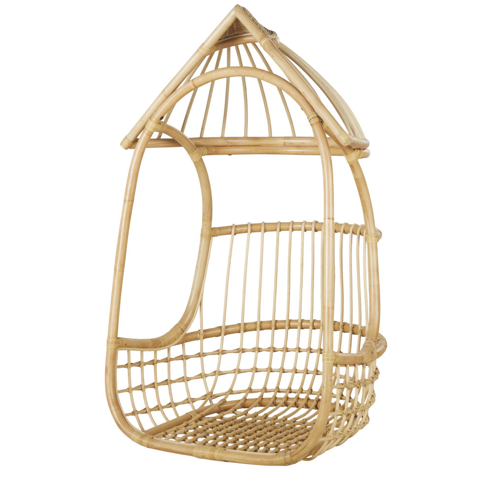Fauteuil suspendu enfant en rotin et métal beige (Maisons du Monde) - Image 2