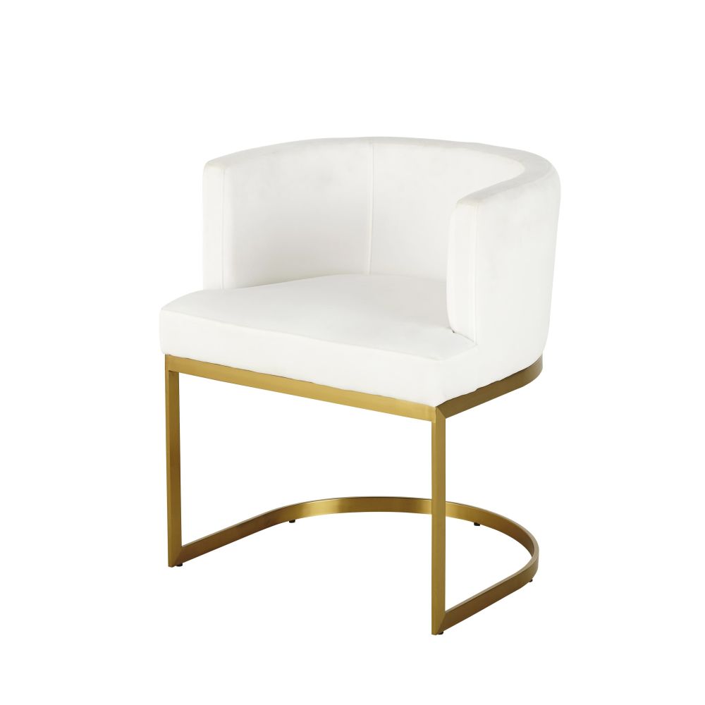 Fauteuil vintage en velours blanc (photo) Fauteuil vintage en velours blanc
