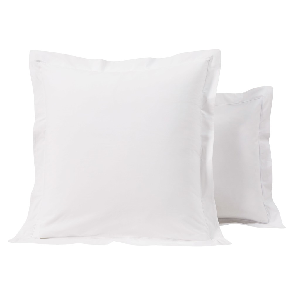 Federa per albergo in percalle di cotone bianco, 63x63 cm - Modello Classico chic - - Cotone - Maisons du Monde