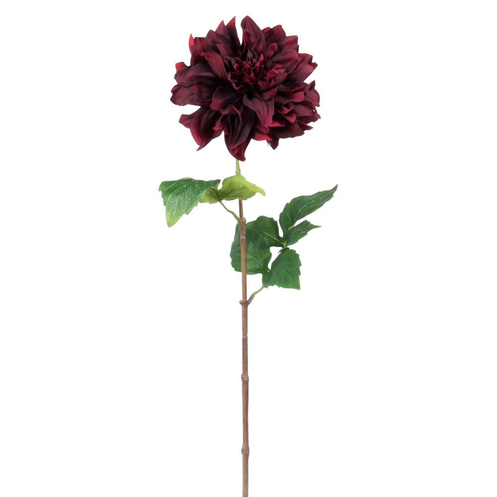 Fleur artificielle dahlia bordeaux H62 (photo) Fleur artificielle dahlia bordeaux H62