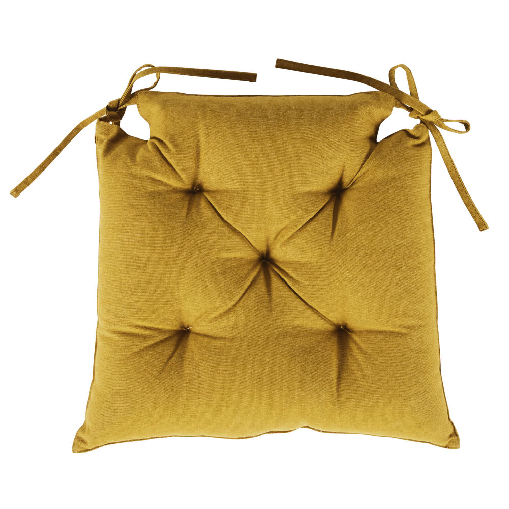Galette de chaise ocre Galette de chaise ocre