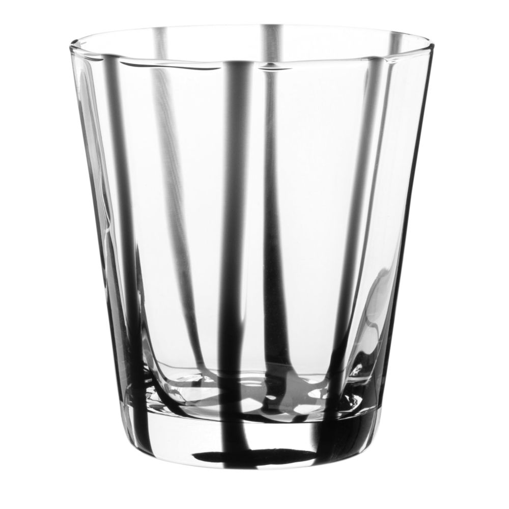 Gobelet en verre à rayures noires