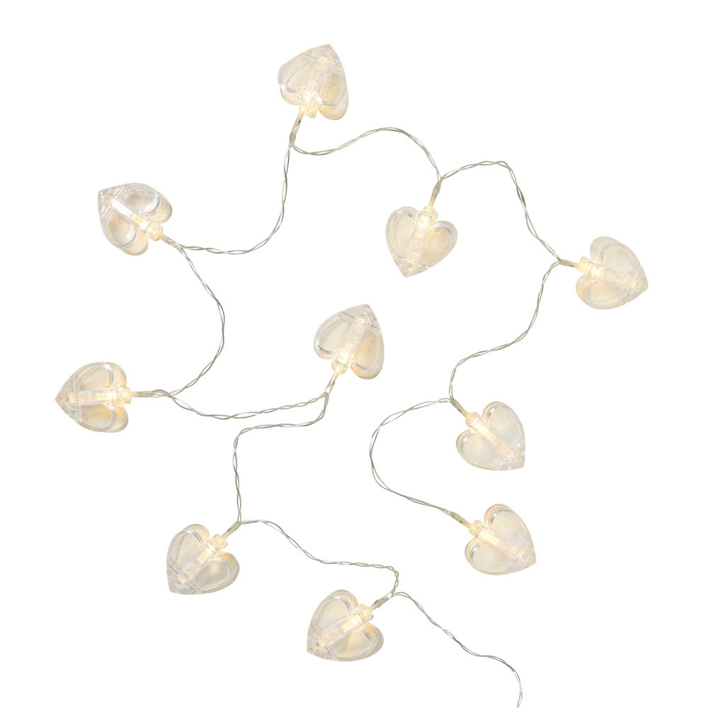 Guirlande lumineuse 10 LED cœurs L165 (photo) Guirlande lumineuse 10 LED cœurs L165