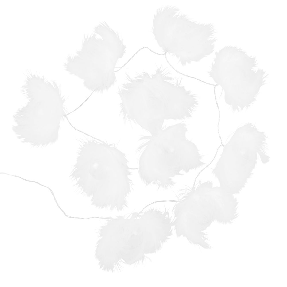 Guirlande lumineuse plumes blanches 10LEDS L135 Guirlande lumineuse plumes blanches 10LEDS L135