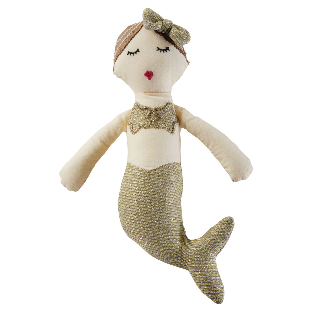 Hochet sirène doré et beige (photo) Hochet sirène doré et beige