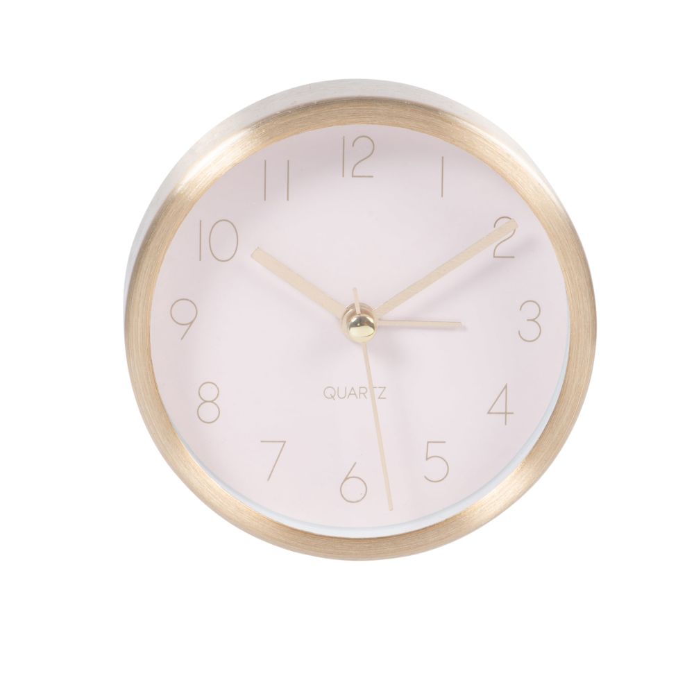 Horloge à poser rose et dorée D9 (photo) Horloge à poser rose et dorée D9