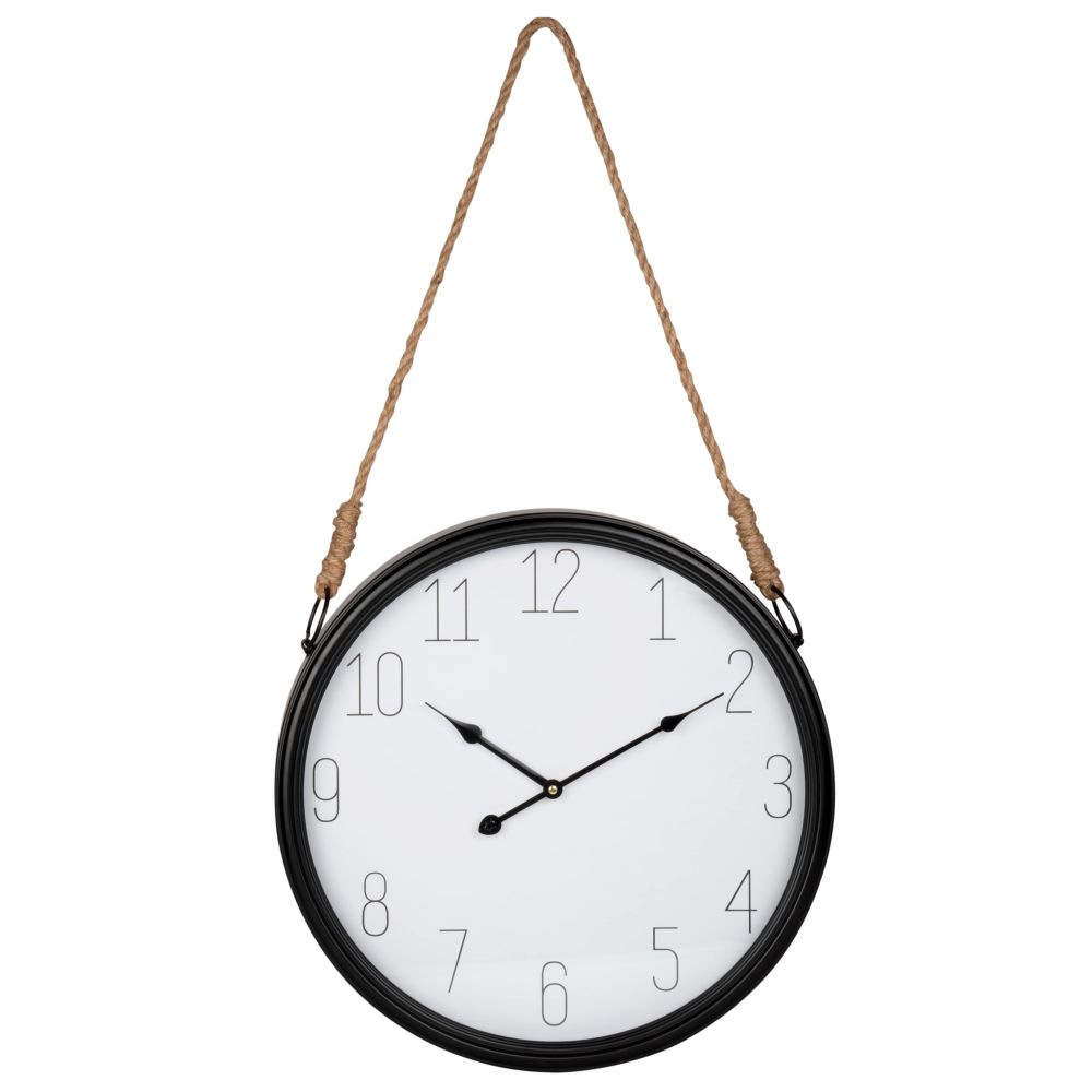 Horloge à suspendre en métal et corde D45 (photo) Horloge à suspendre en métal et corde D45