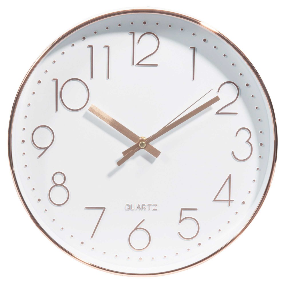 Horloge blanche et cuivrée D31 Horloge blanche et cuivrée D31