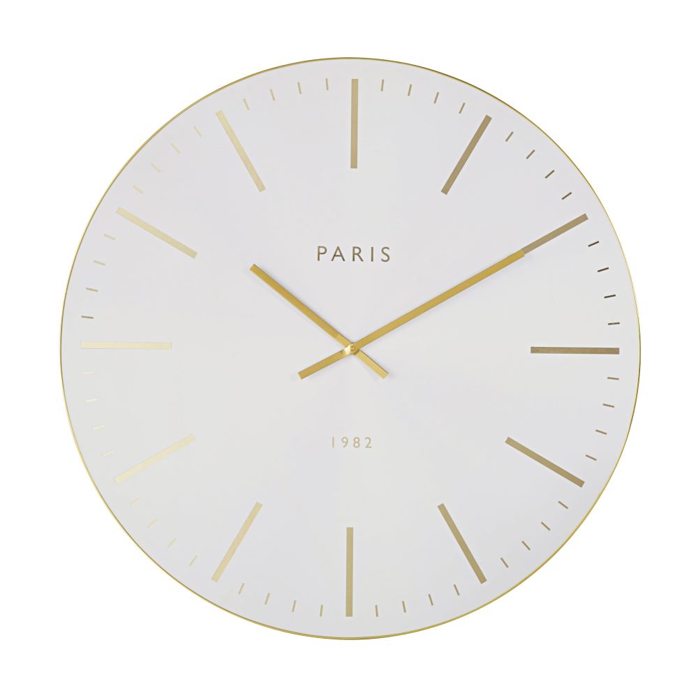 Horloge blanche et dorée D90 Horloge blanche et dorée D90