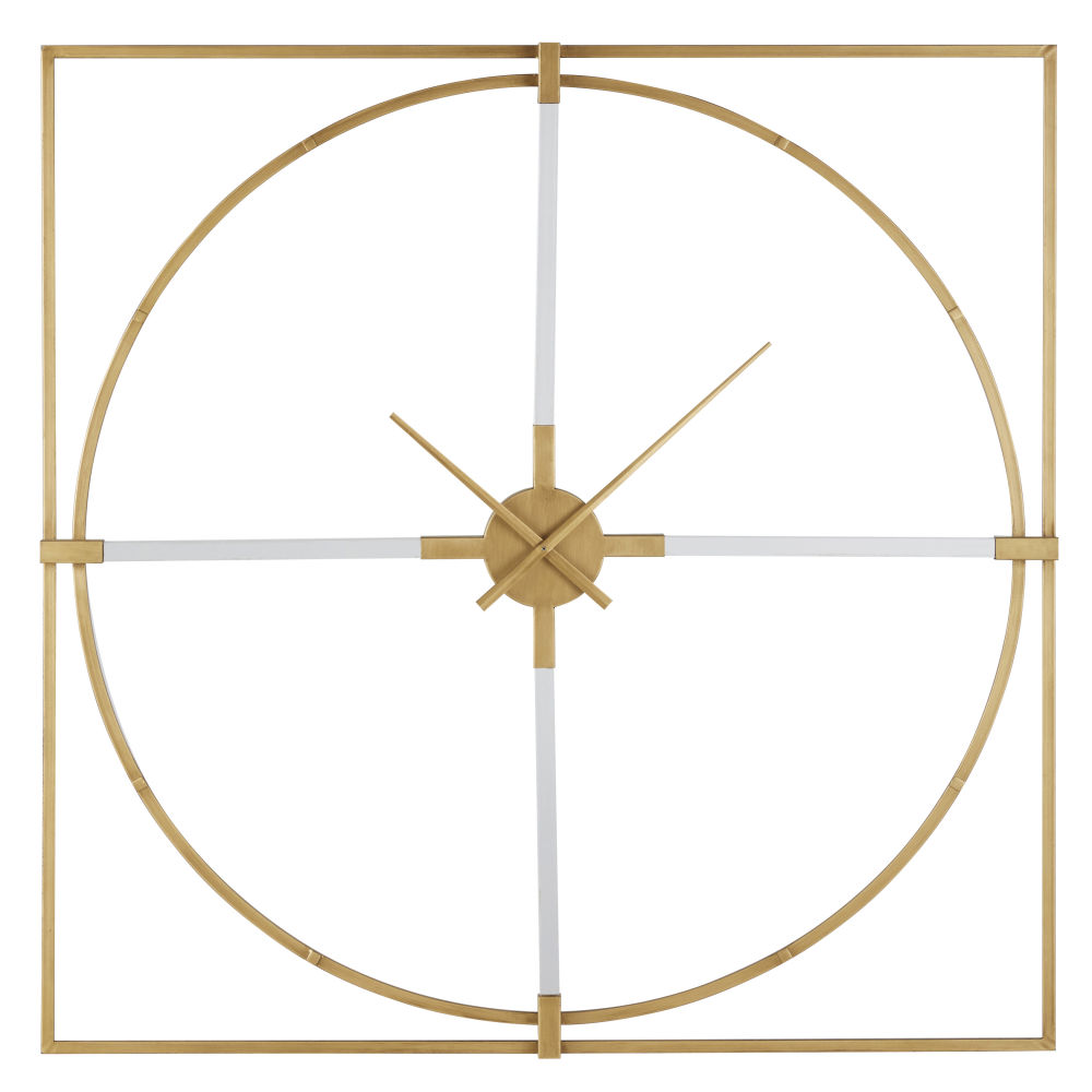 Horloge carrée en métal doré 100x100 Horloge carrée en métal doré 100x100