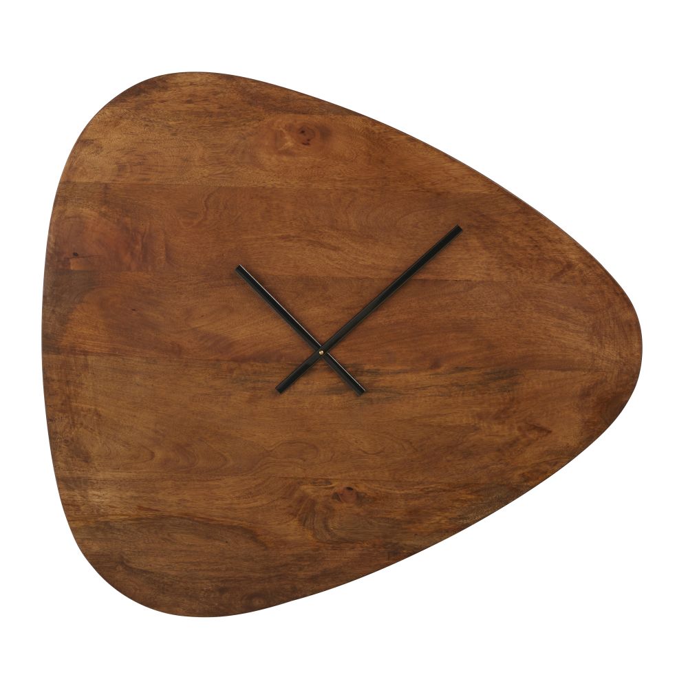 Horloge en bois de manguier marron 91x81