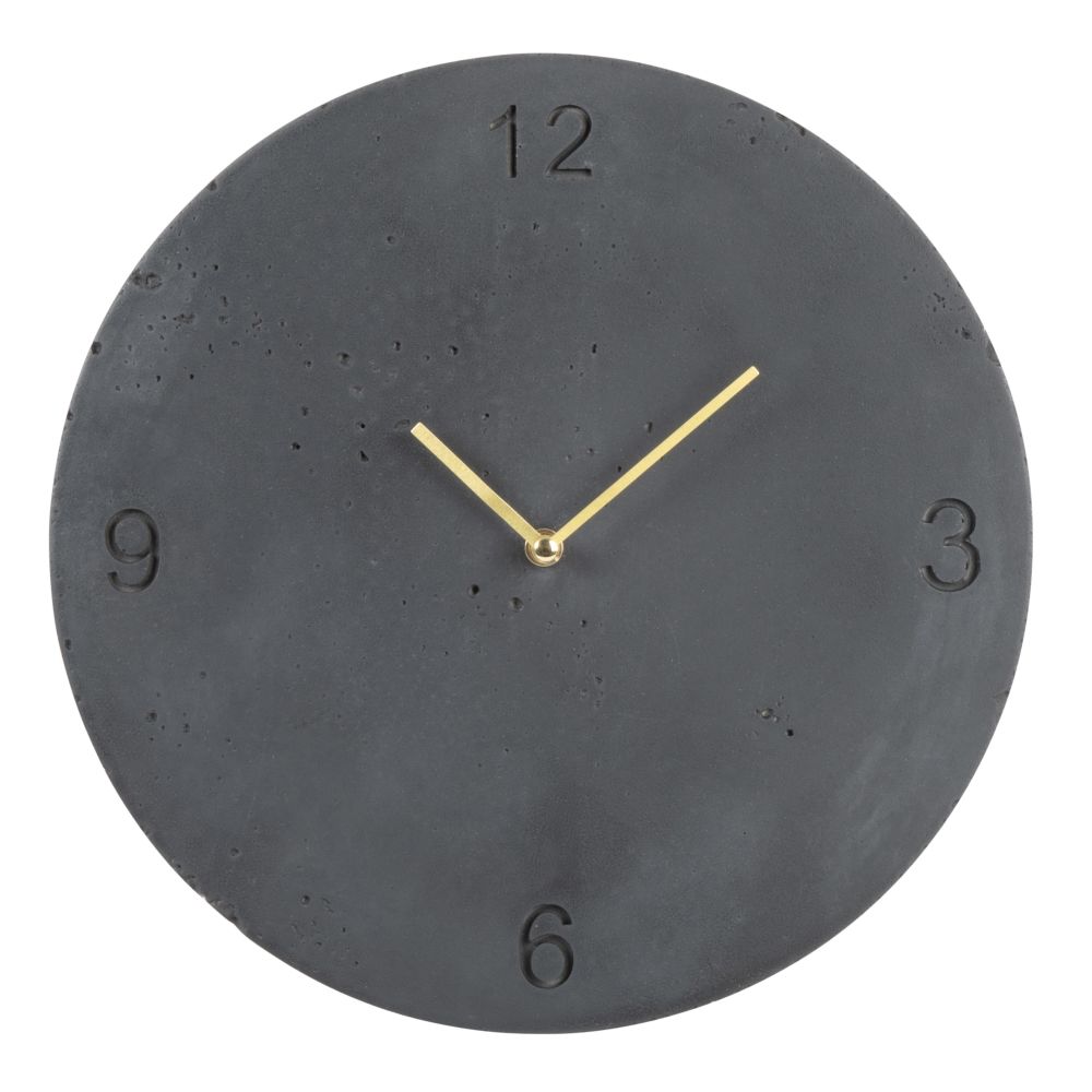 Horloge en ciment gravé gris anthracite D30 Horloge en ciment gravé gris anthracite D30