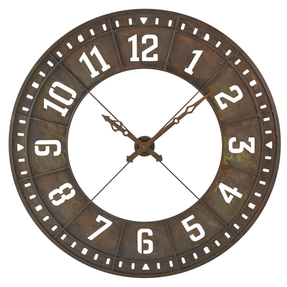 Horloge en métal ajouré effet vieilli D144