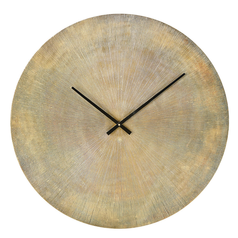 Horloge en métal strié coloris laiton D74 Horloge en métal strié coloris laiton D74