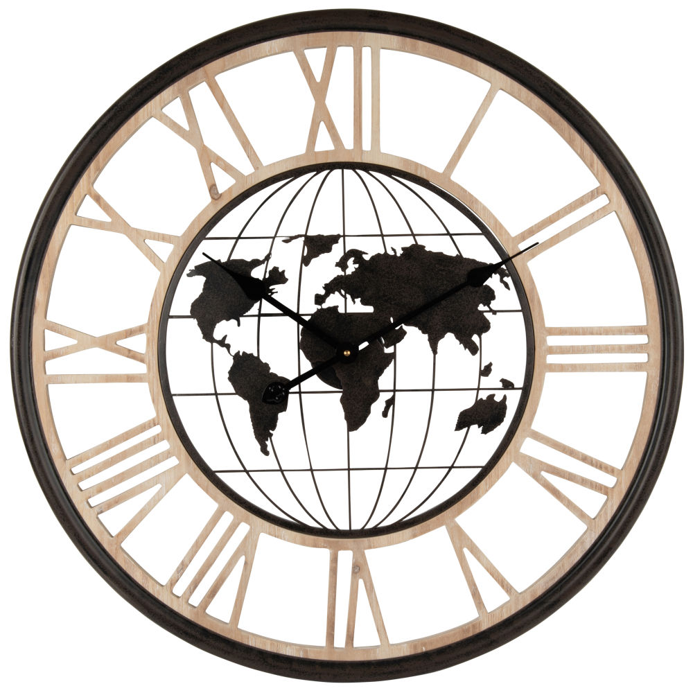 Horloge globe terrestre bicolore D70