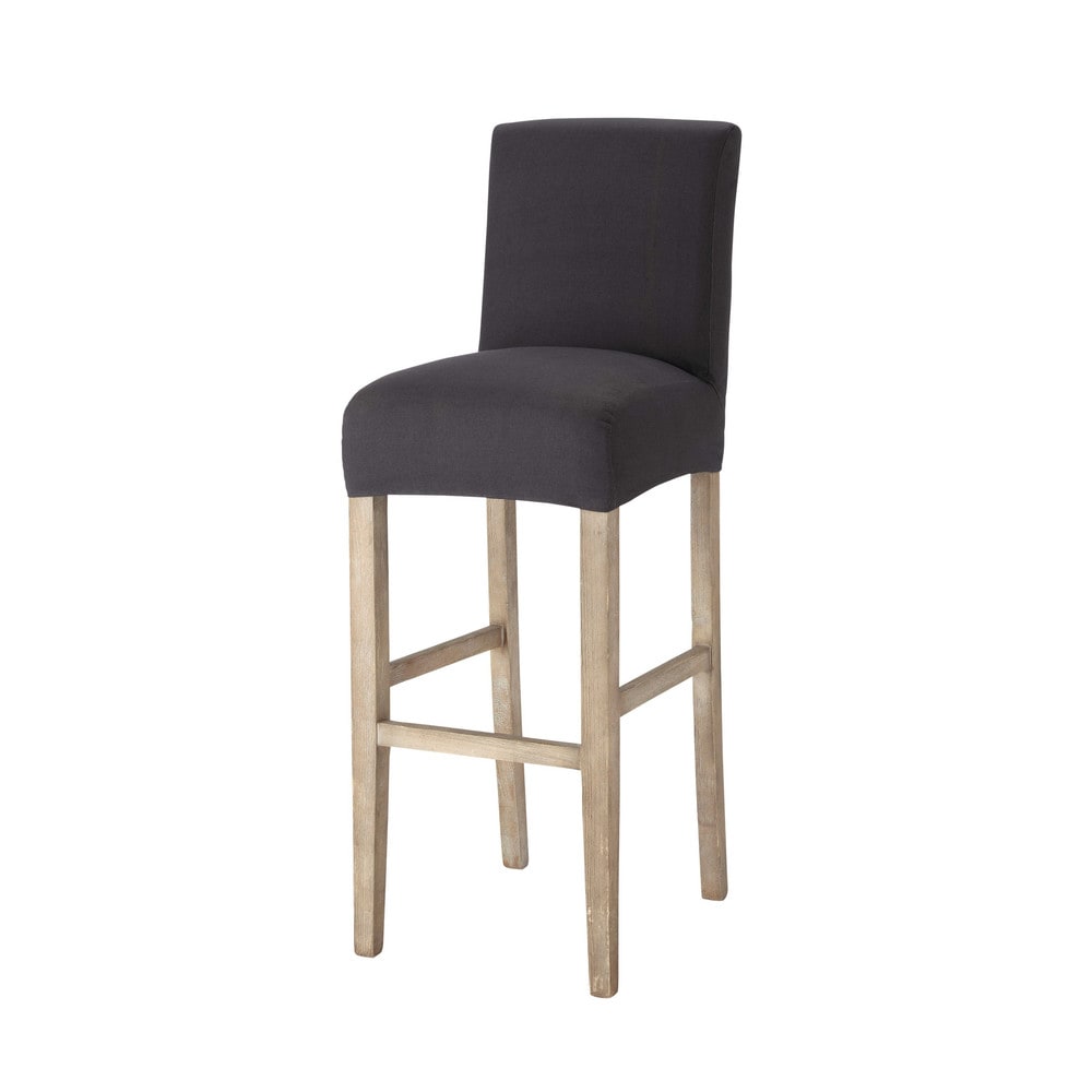 Housse de chaise de bar en coton anthracite (photo) Housse de chaise de bar en coton anthracite
