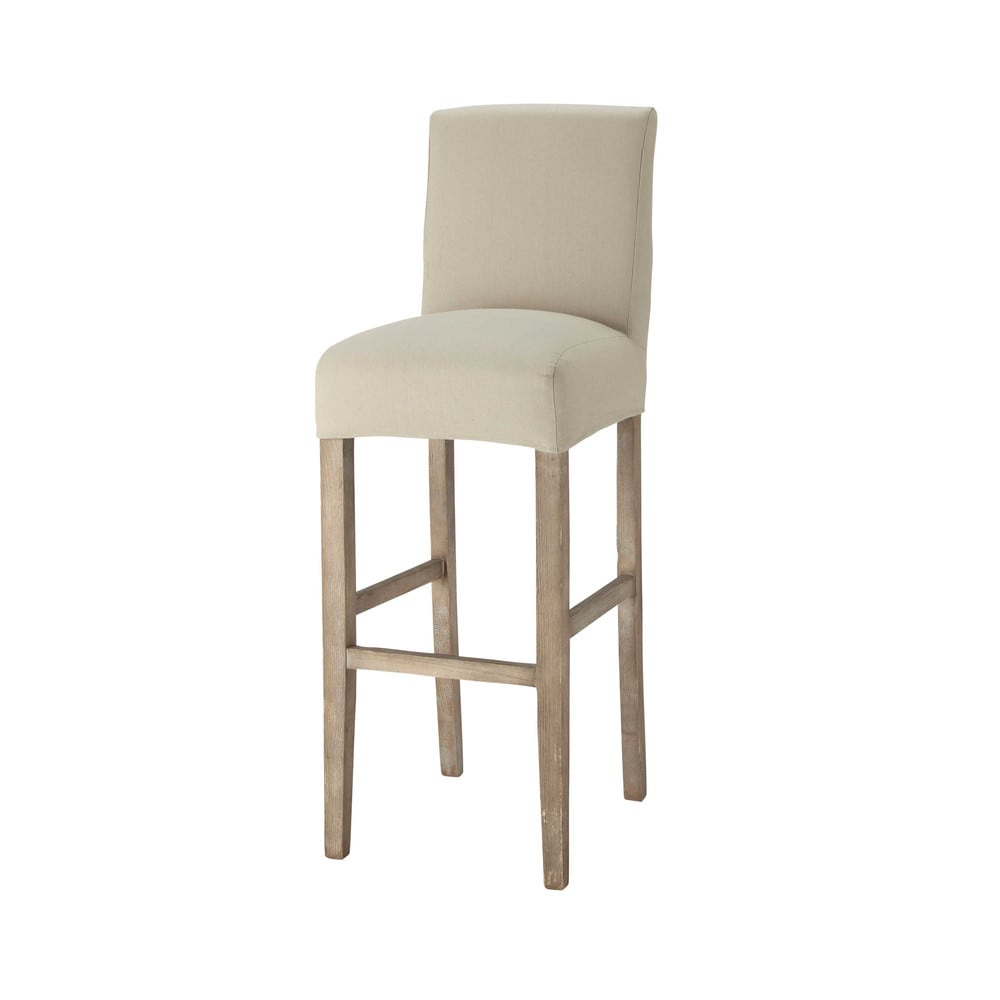 Housse de chaise de bar en coton mastic, compatible chaise de bar MARGAUX Housse de chaise de bar en coton mastic, compatible chaise de bar MARGAUX