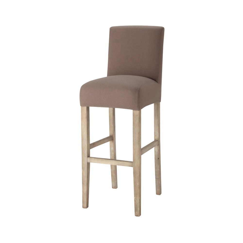 Housse de chaise de bar en coton taupe (photo) Housse de chaise de bar en coton taupe