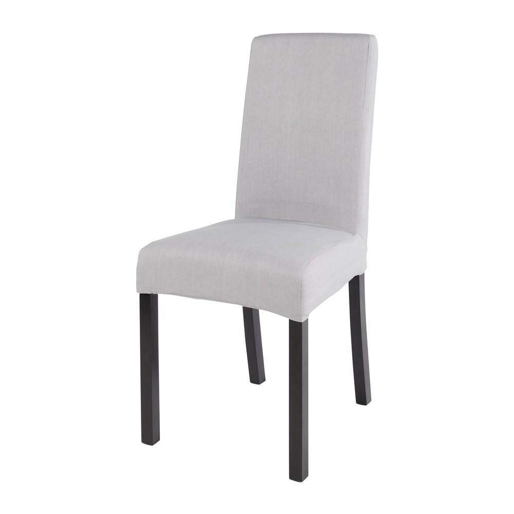 Housse de chaise en coton gris 41x70 (photo) Housse de chaise en coton gris 41x70