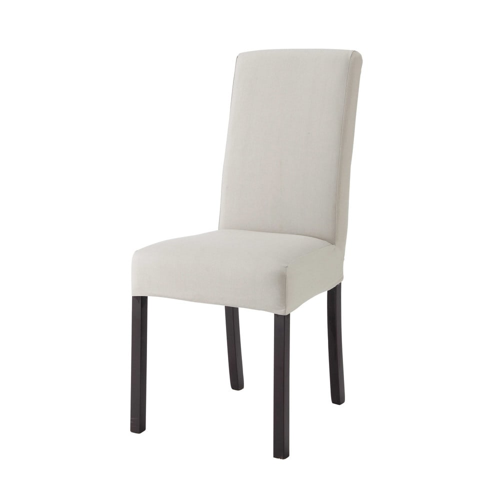 Housse de chaise en coton gris clair 47x57