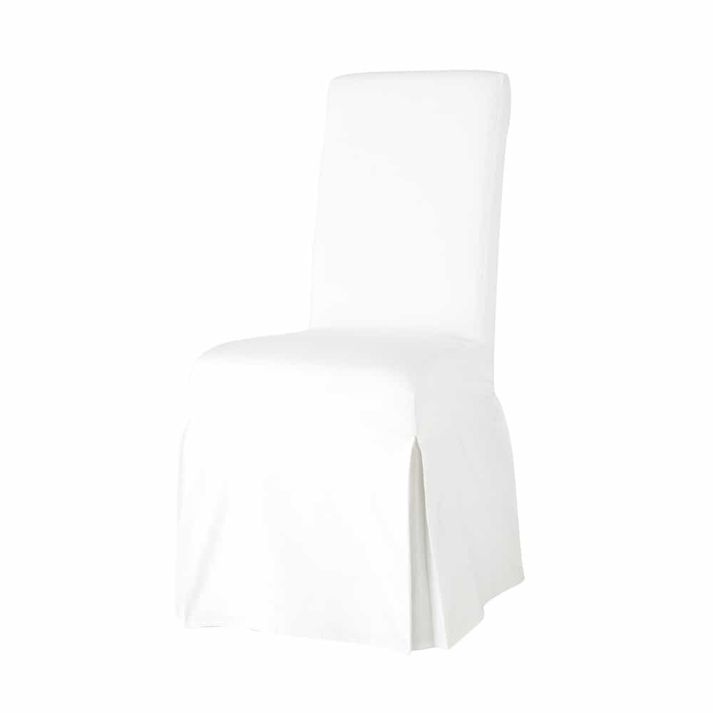 Housse de chaise en coton ivoire (photo) Housse de chaise en coton ivoire