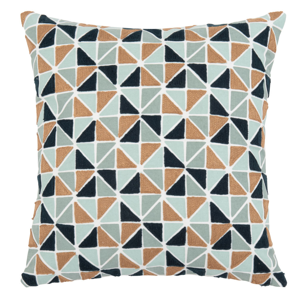 Housse de cousin en coton motifs graphiques multicolores (photo) Housse de cousin en coton motifs graphiques multicolores