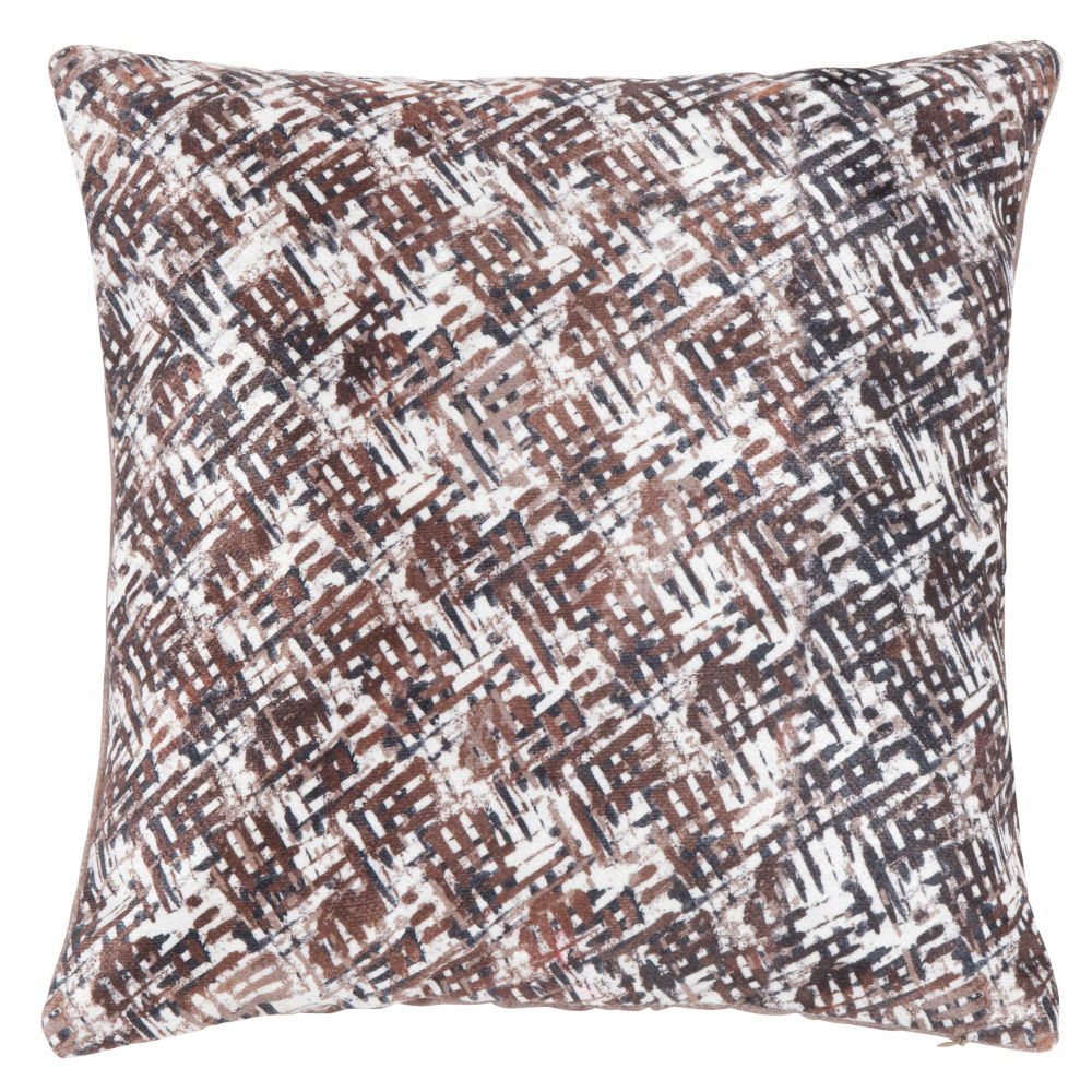 Housse de coussin à motifs écru, bronze, chocolat et gris anthracite 40x40 Housse de coussin à motifs écru, bronze, chocolat et gris anthracite 40x40