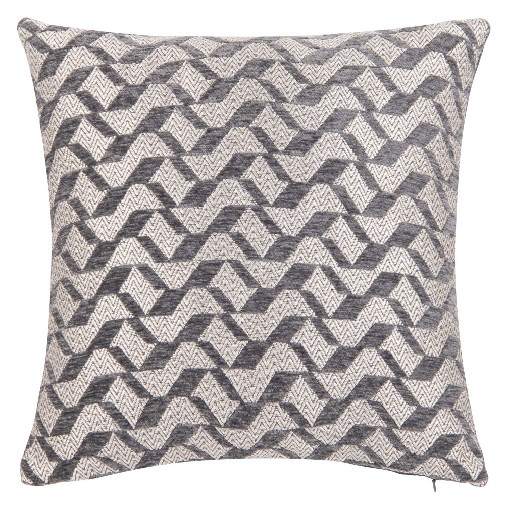 Housse de coussin à motifs gris anthracite et écru 40x40 Housse de coussin à motifs gris anthracite et écru 40x40