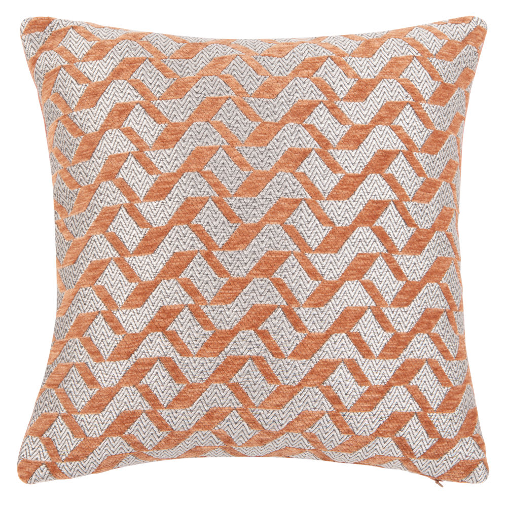 Housse de coussin à motifs orange et écru 40x40 Housse de coussin à motifs orange et écru 40x40