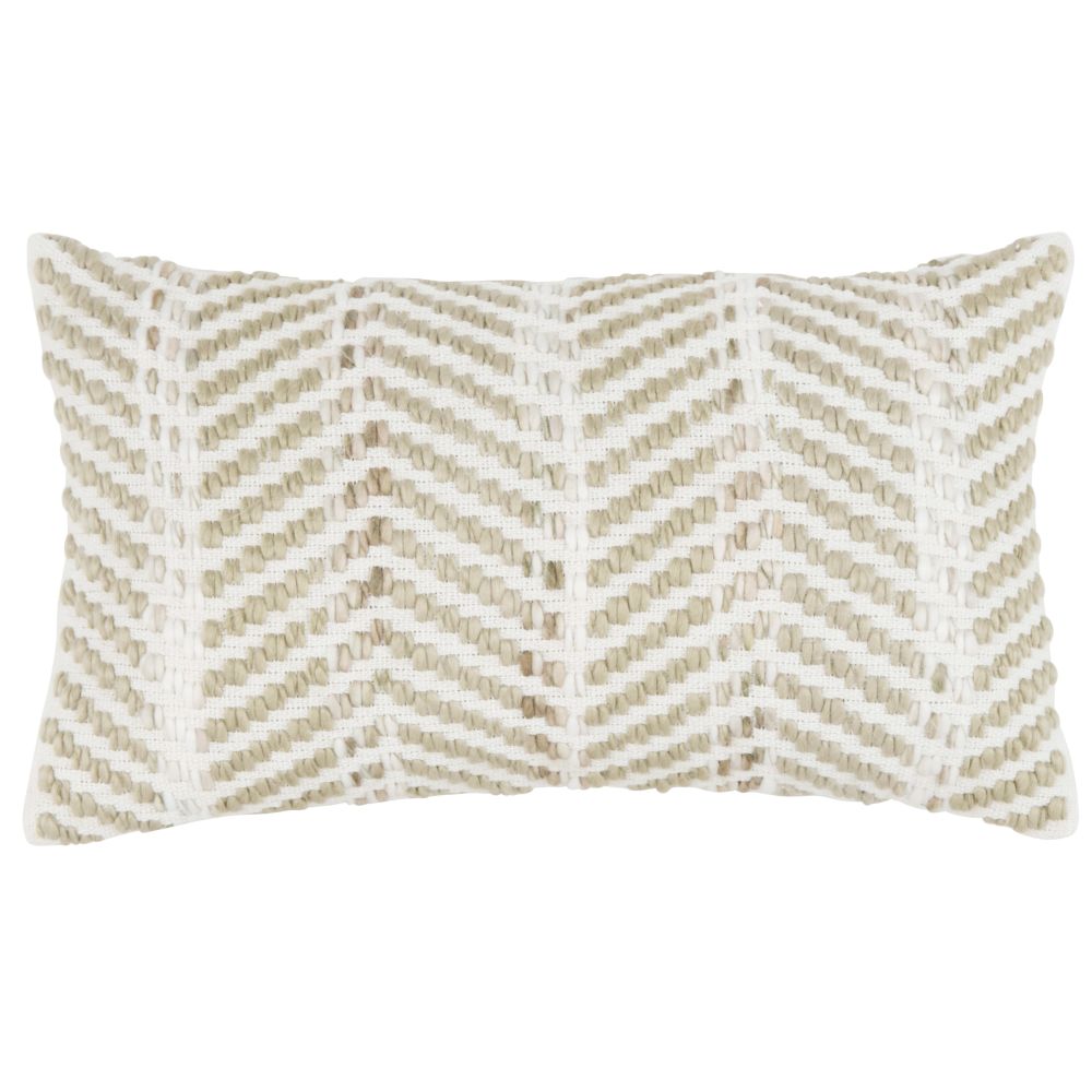 Housse de coussin à motifs tissés écru et vert olive 30x50 Housse de coussin à motifs tissés écru et vert olive 30x50