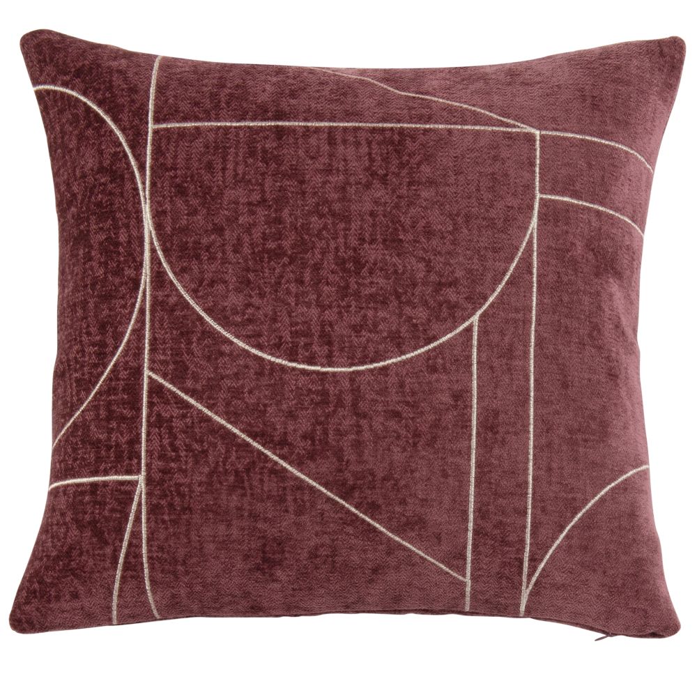 Housse de coussin aubergine et broderies dorées 40x40 Housse de coussin aubergine et broderies dorées 40x40