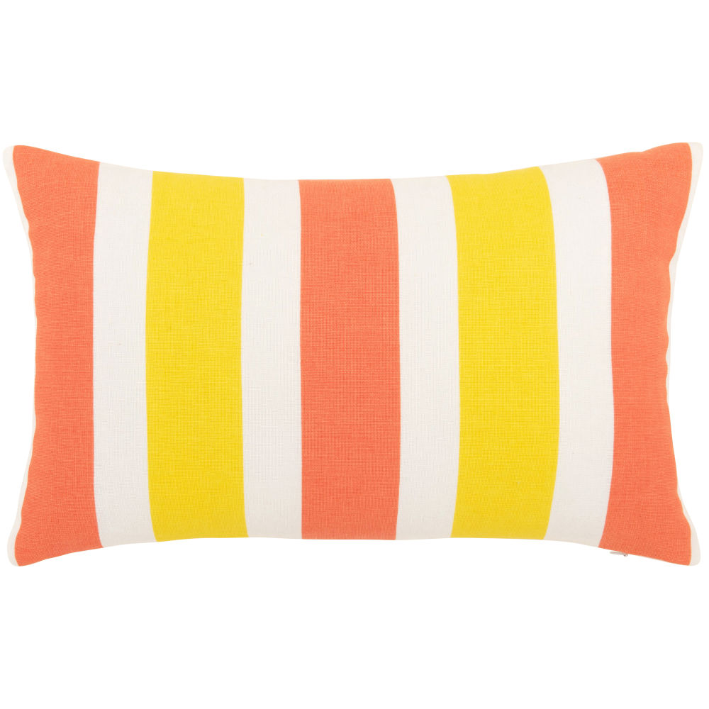 Housse de coussin en coton écru, rose et jaune 30x50 Housse de coussin en coton écru, rose et jaune 30x50