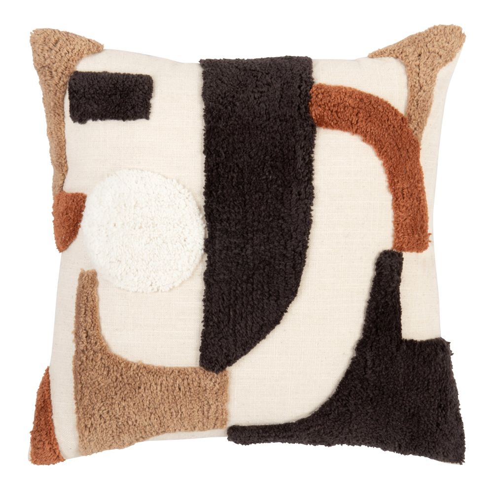 Housse de coussin en coton marron, beige et noir 40x40 Housse de coussin en coton marron, beige et noir 40x40