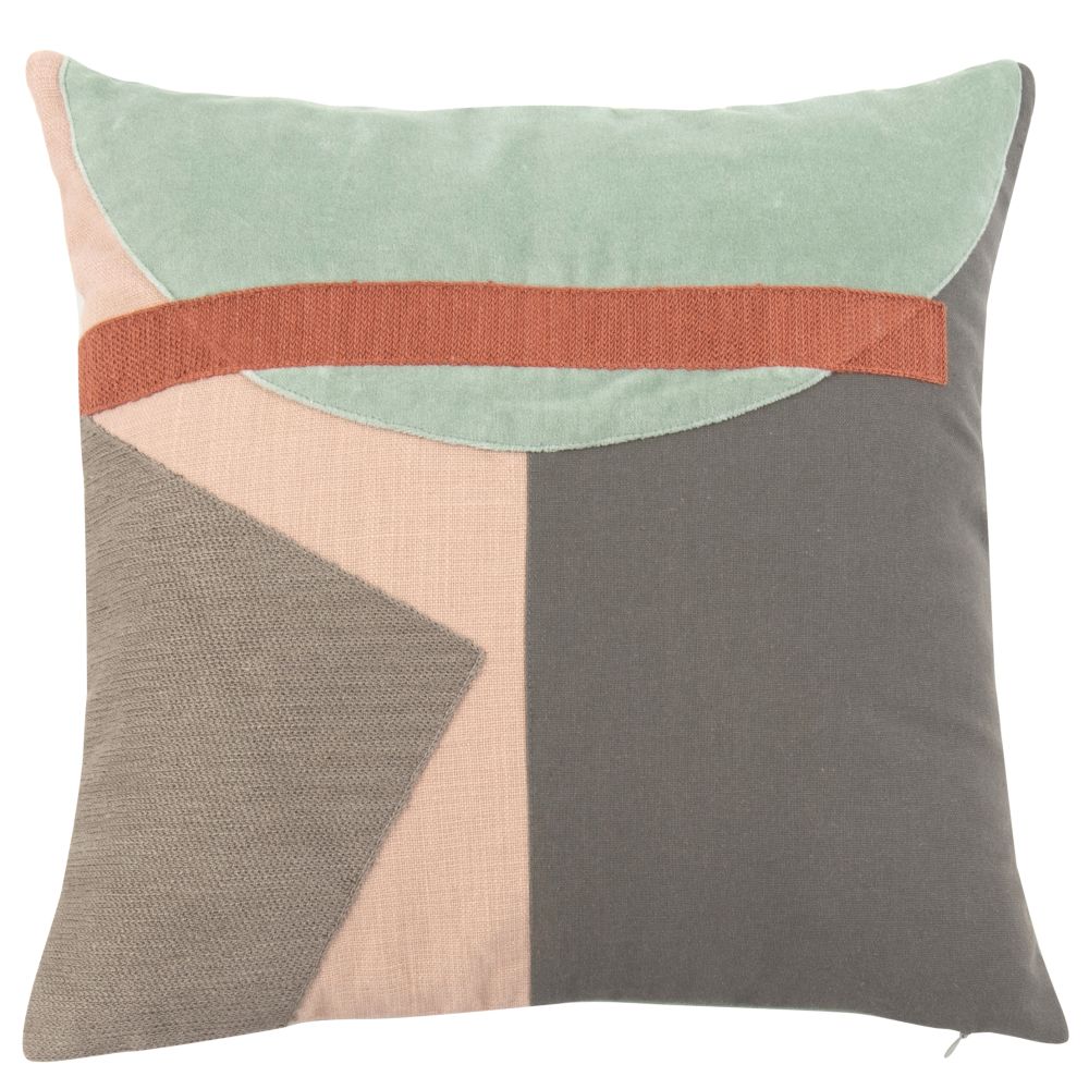 Housse de coussin en coton motifs graphiques multicolores 40x40 Housse de coussin en coton motifs graphiques multicolores 40x40