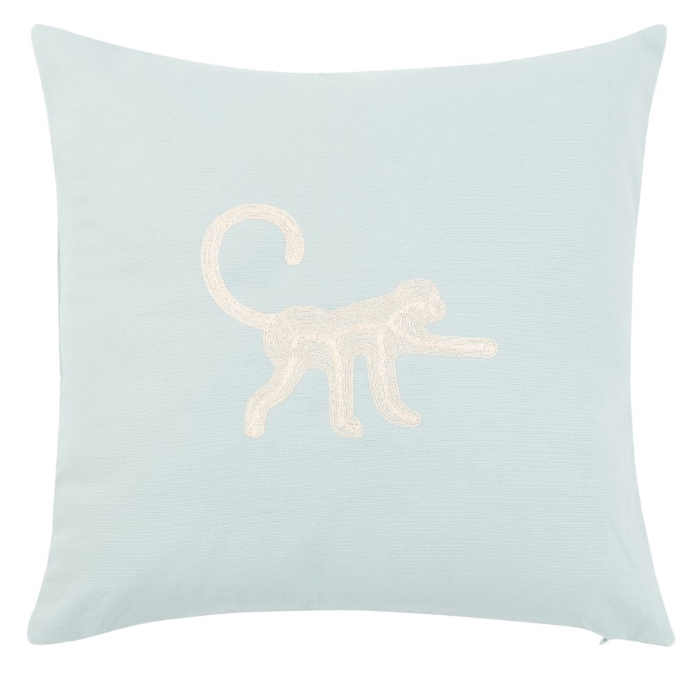 Housse de coussin en coton vert broderies dorées 40x40 Housse de coussin en coton vert broderies dorées 40x40