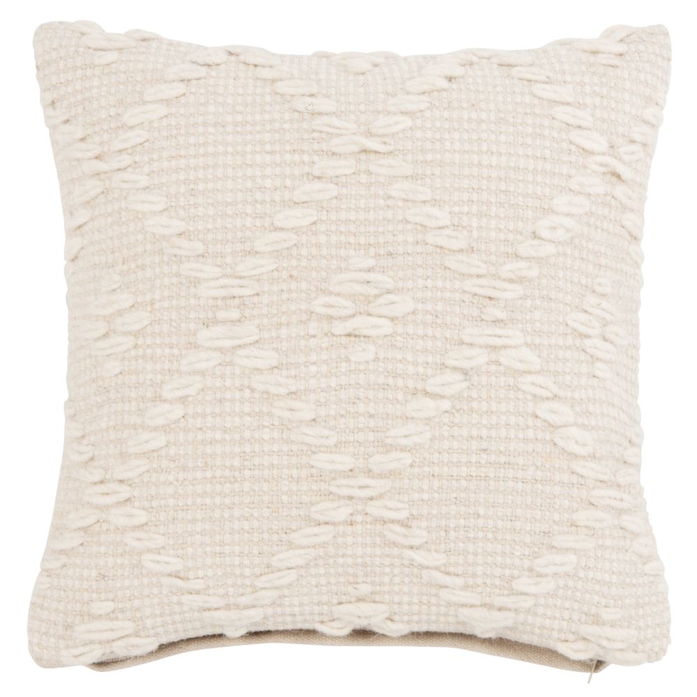Housse de coussin en laine et coton écrus 40x40 Housse de coussin en laine et coton écrus 40x40