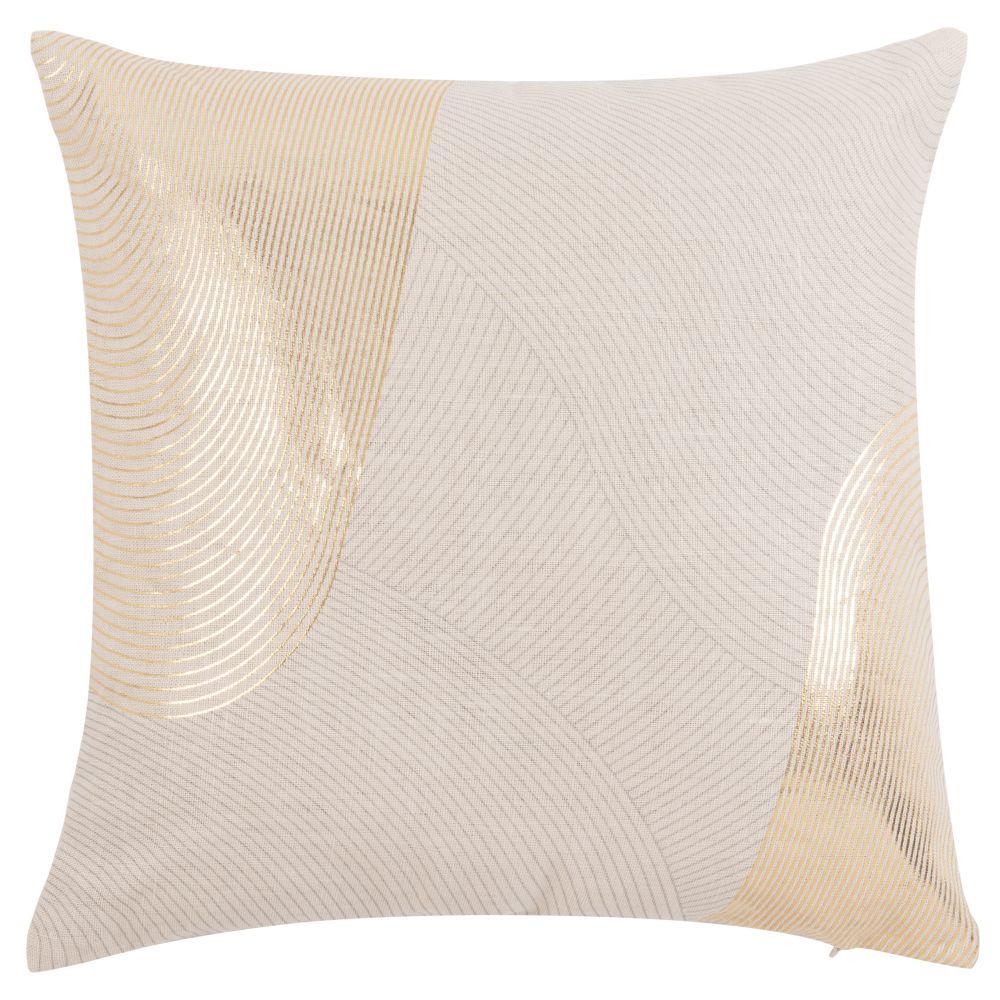 Housse de coussin en lin lavé doré et beige 40x40 Housse de coussin en lin lavé doré et beige 40x40