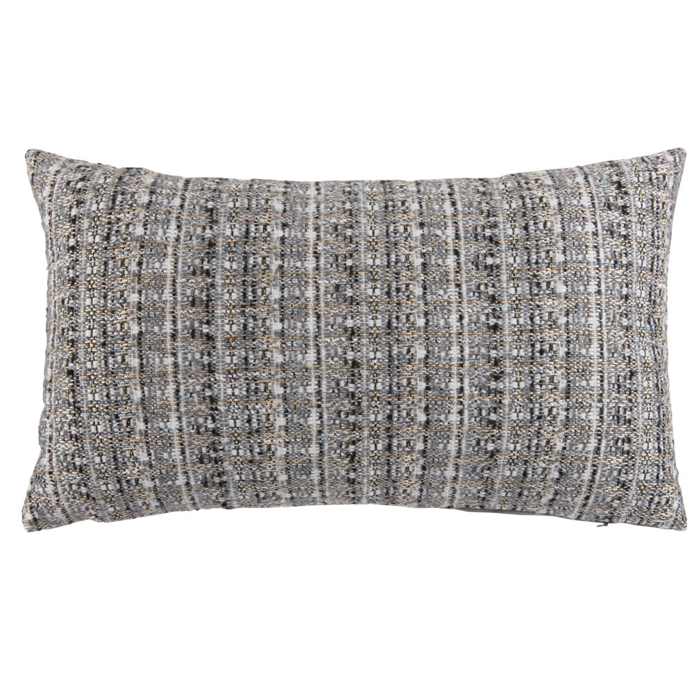 Housse de coussin en tweed écrue, grise et bleu gris 30x50 Housse de coussin en tweed écrue, grise et bleu gris 30x50
