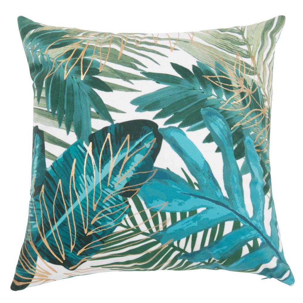 Housse de coussin en velours vert imprimé jungle 40x40 Housse de coussin en velours vert imprimé jungle 40x40