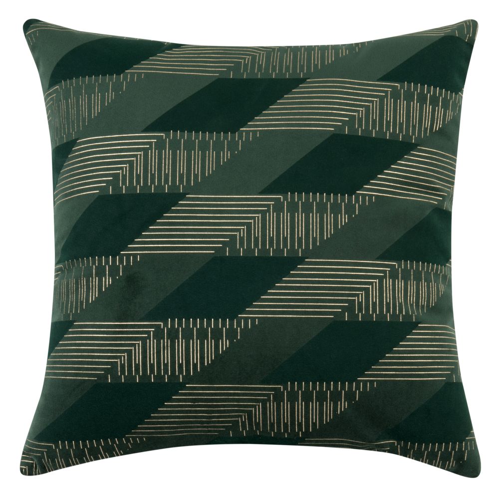 Housse de coussin en velours vert motifs graphique 40x40 Housse de coussin en velours vert motifs graphique 40x40