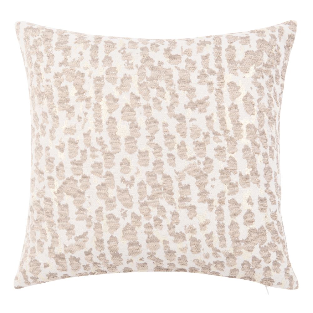 Housse de coussin tissée jacquard beige, taupe et dorée 40x40 Housse de coussin tissée jacquard beige, taupe et dorée 40x40