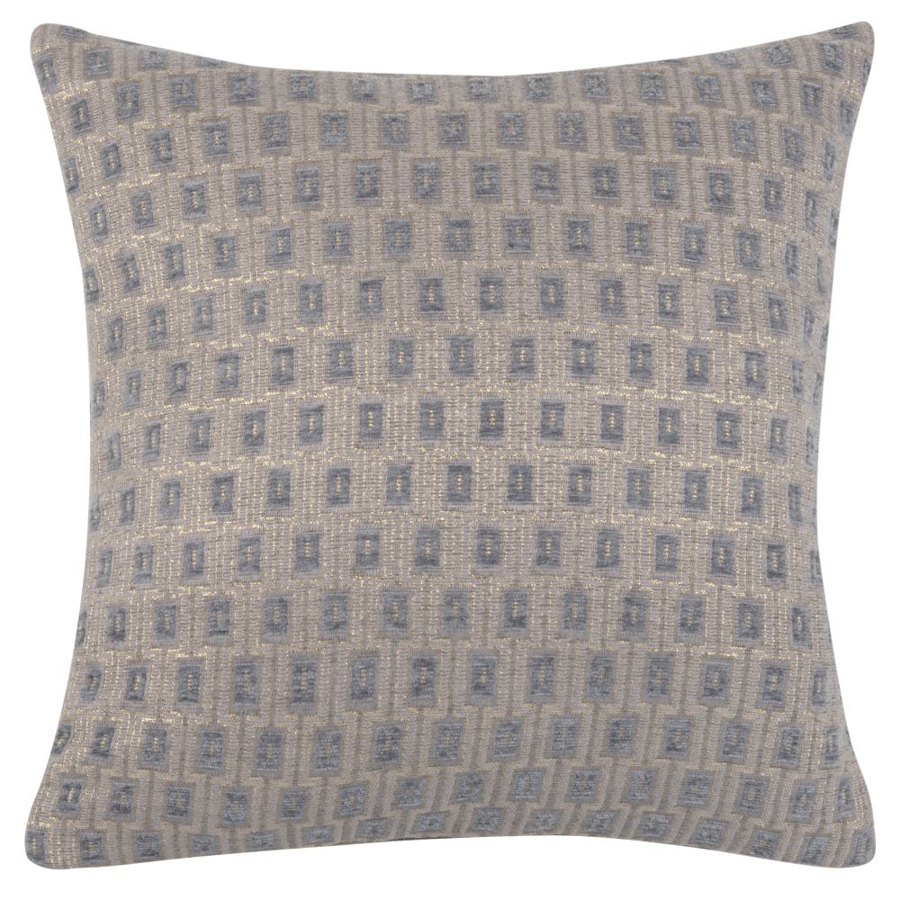 Housse de coussin tissée jacquard bleue, rose et dorée 40x40 Housse de coussin tissée jacquard bleue, rose et dorée 40x40