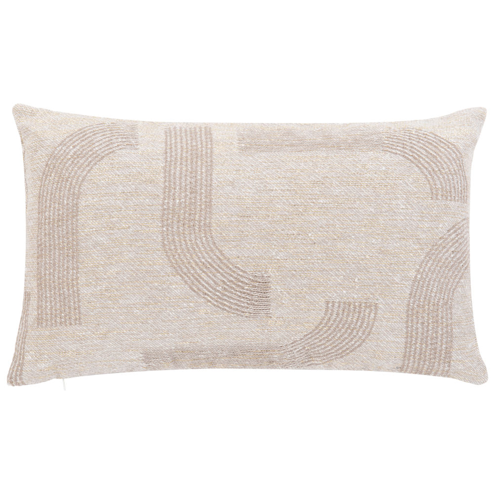 Housse de coussin tissée jacquard écrue, taupe et dorée 30x50 Housse de coussin tissée jacquard écrue, taupe et dorée 30x50