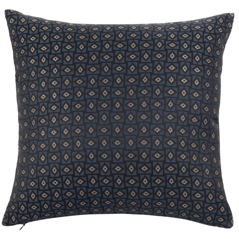 Housse de coussin tissée jacquard gris anthracite, noire et dorée 40x40 Housse de coussin tissée jacquard gris anthracite, noire et dorée 40x40