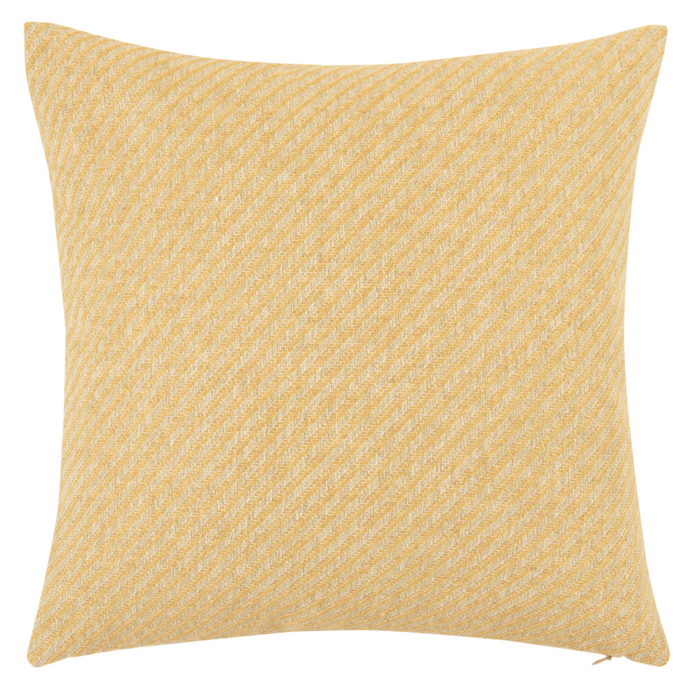 Housse de coussin tissée jacquard jaune et écrue 40x40 Housse de coussin tissée jacquard jaune et écrue 40x40